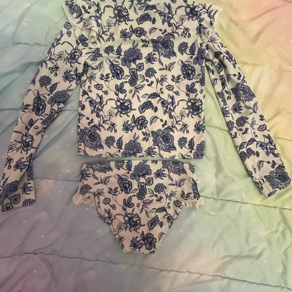Janie and Jack Blue Floral Swimsuit